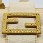 FENDI Mamma Baguette Shoulder Bag Canvas Beige Yellow54739