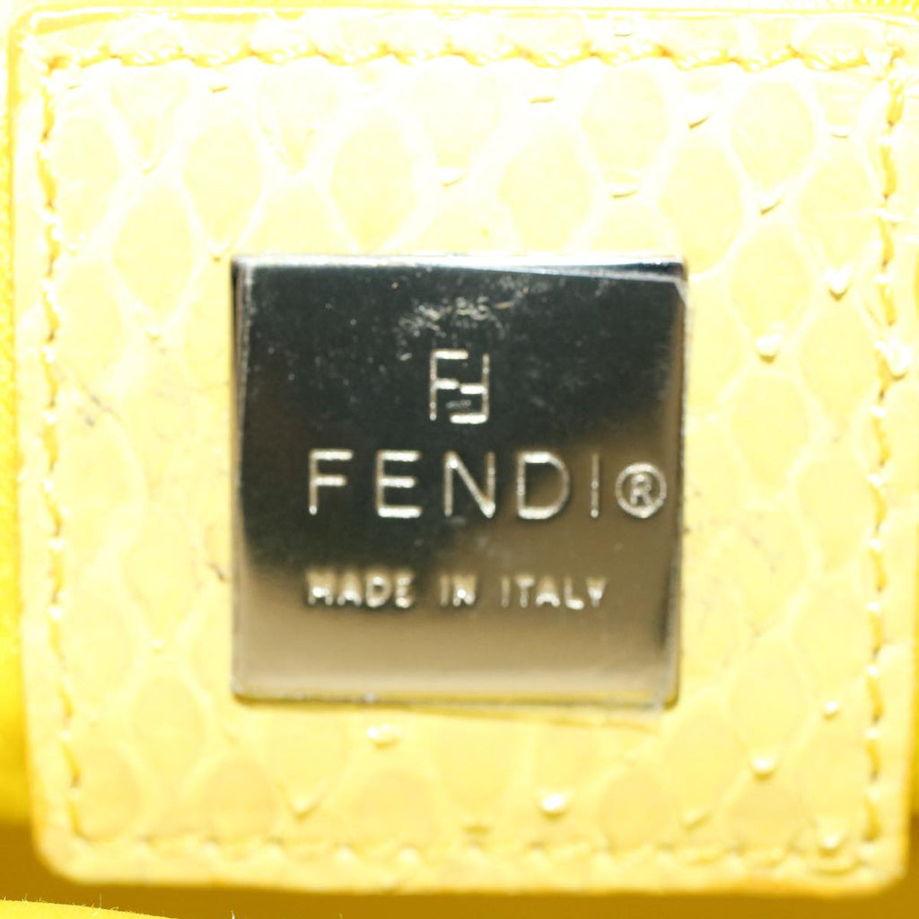 FENDI Mamma Baguette Shoulder Bag Canvas Beige Yellow54739