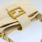 FENDI Mamma Baguette Shoulder Bag Canvas Beige Yellow54739