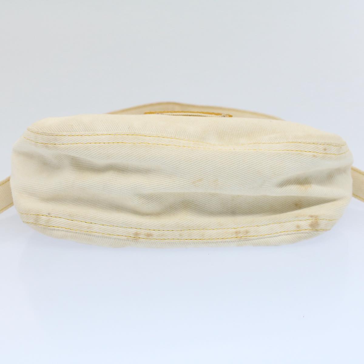 FENDI Mamma Baguette Shoulder Bag Canvas Beige Yellow54739