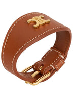 CELINE Les Cuirs Triomphe Calfskin Bracelet Tan