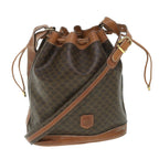 CELINE Macadam Canvas Shoulder Bag PVC Leather Brown  54786