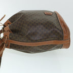 CELINE Macadam Canvas Shoulder Bag PVC Leather Brown  54786
