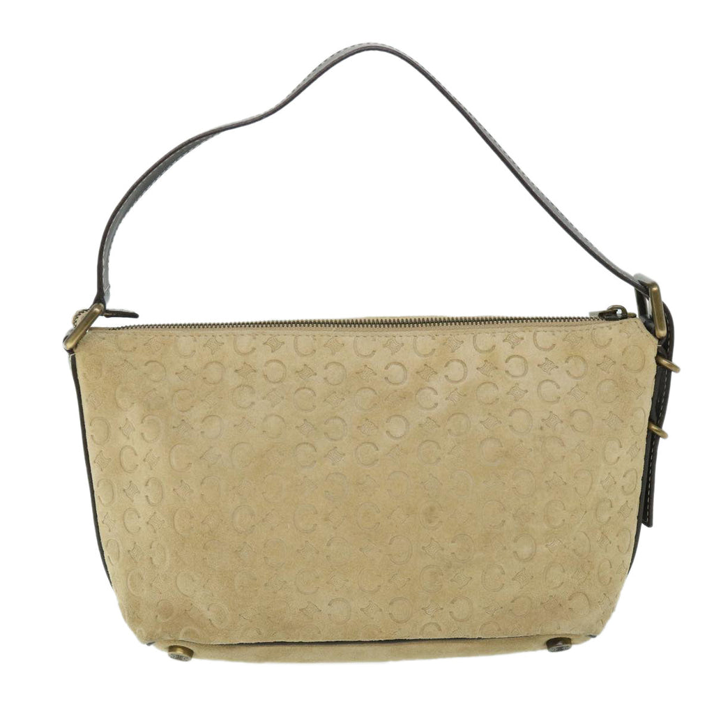 CELINE C Macadam Canvas Shoulder Bag Suede Beige  54789