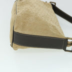 CELINE C Macadam Canvas Shoulder Bag Suede Beige  54789