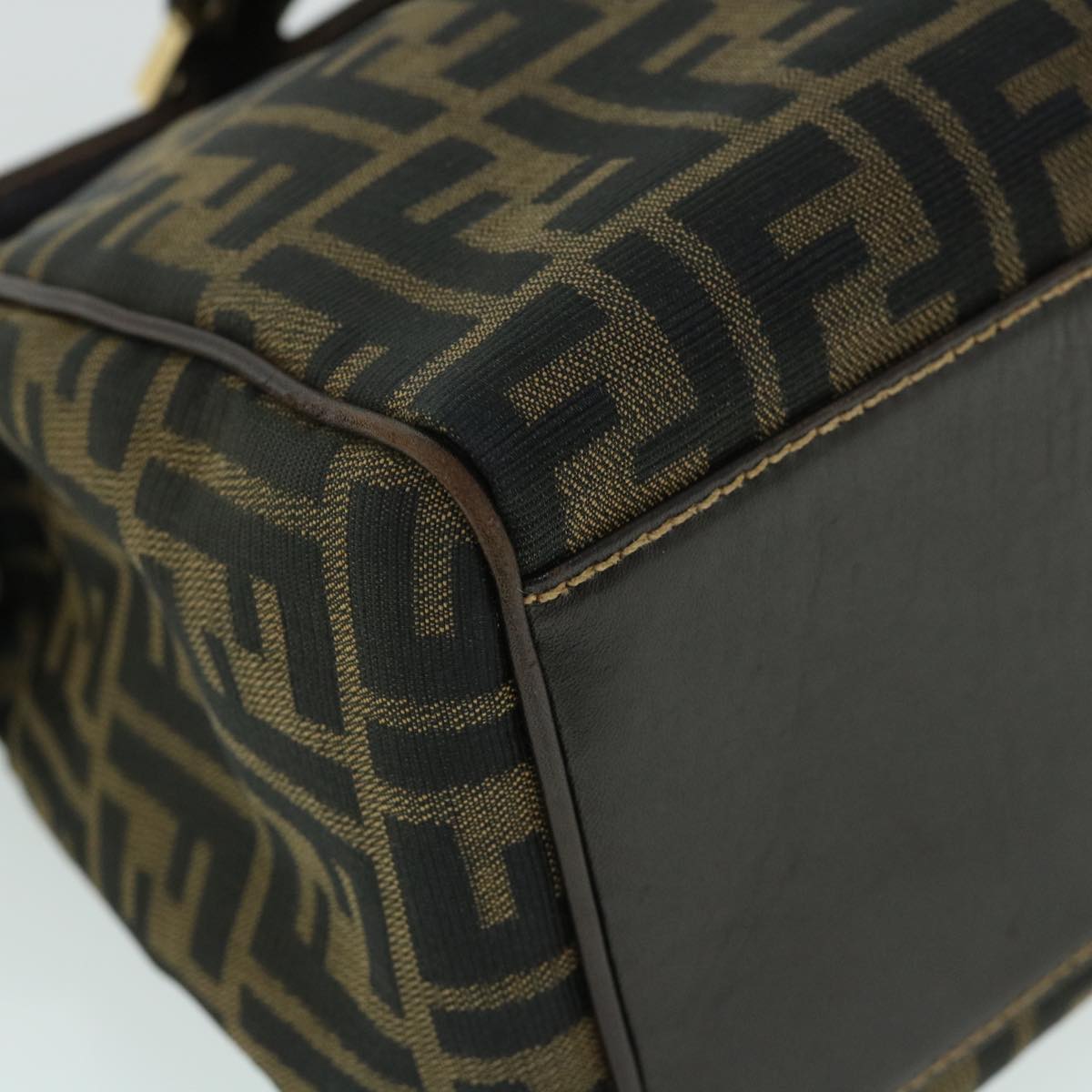 FENDI Zucca Canvas Hand Bag Black Brown54803