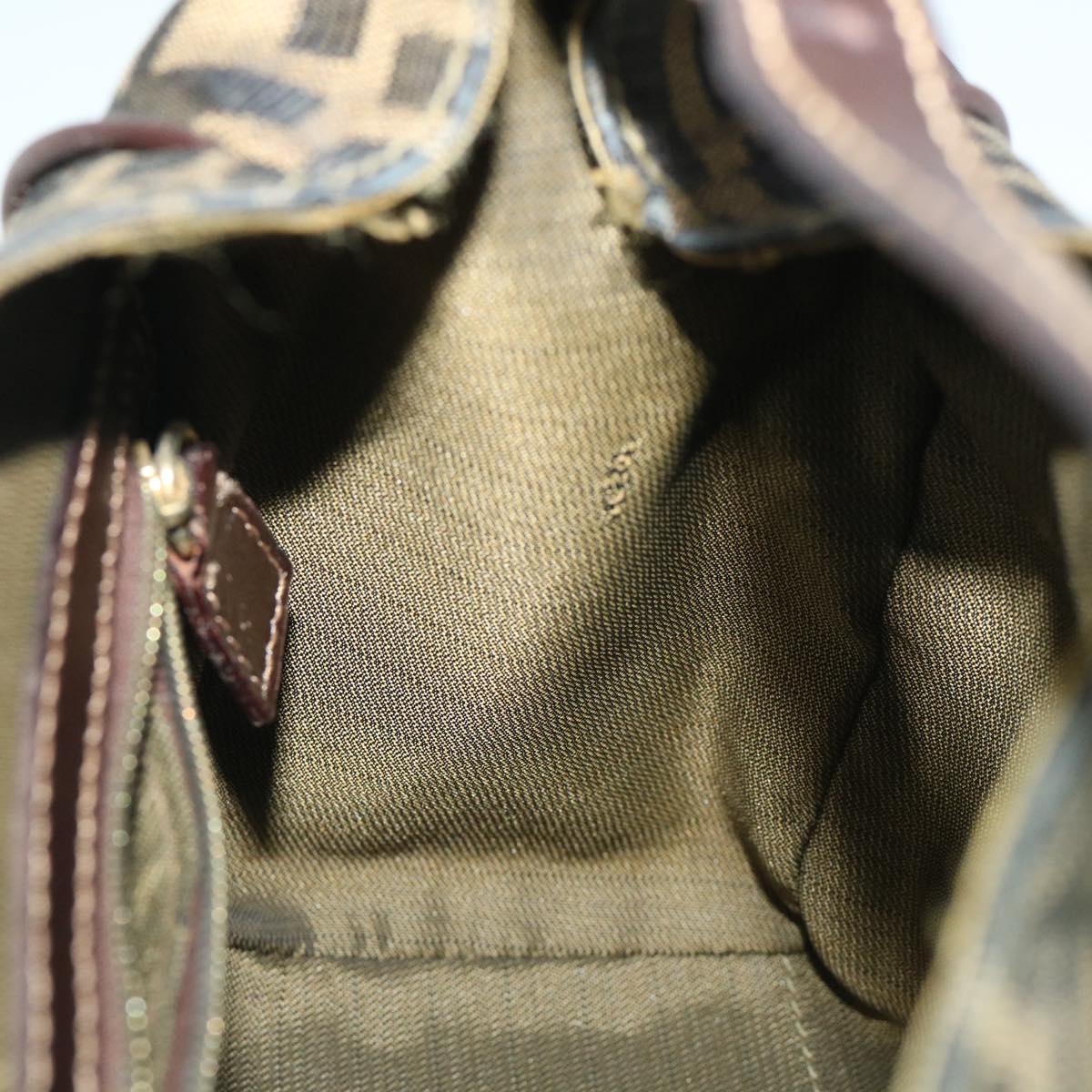 FENDI Zucca Canvas Hand Bag Black Brown54803