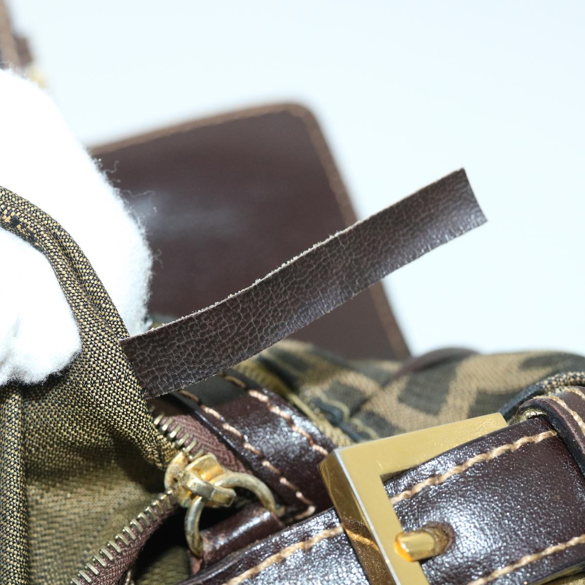 FENDI Zucca Canvas Hand Bag Black Brown54803