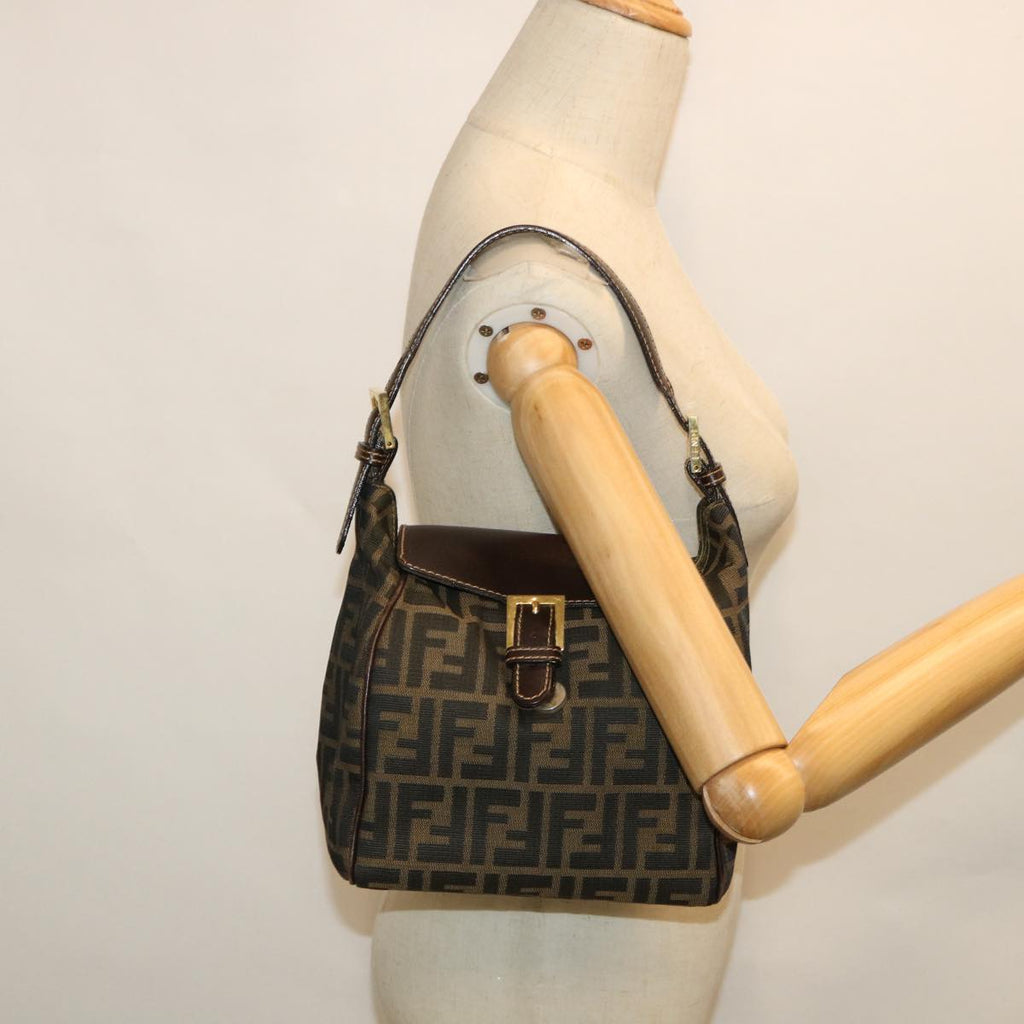 FENDI Zucca Canvas Hand Bag Black Brown54803