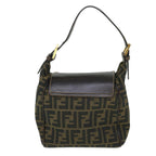 FENDI Zucca Canvas Hand Bag Black Brown54803