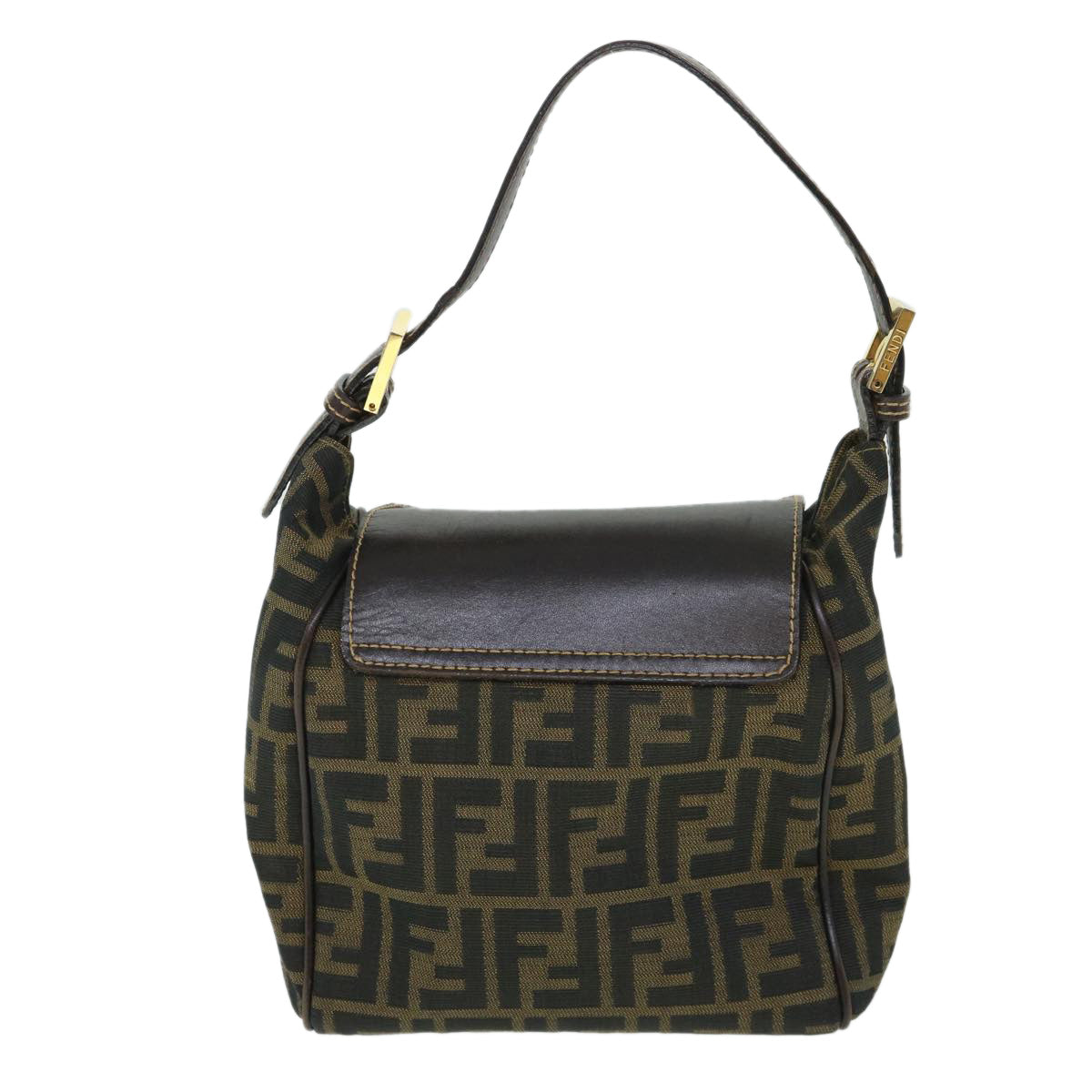 FENDI Zucca Canvas Hand Bag Black Brown54803