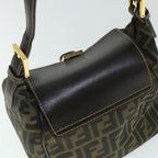 FENDI Zucca Canvas Hand Bag Black Brown54803