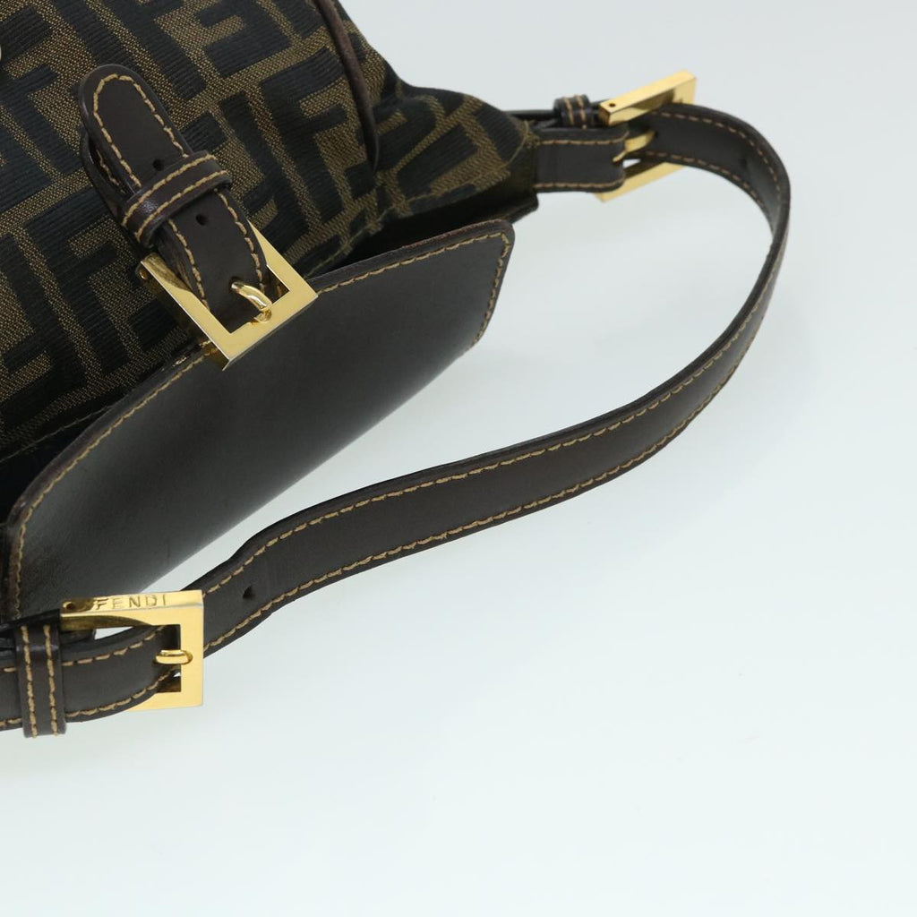 FENDI Zucca Canvas Hand Bag Black Brown54803