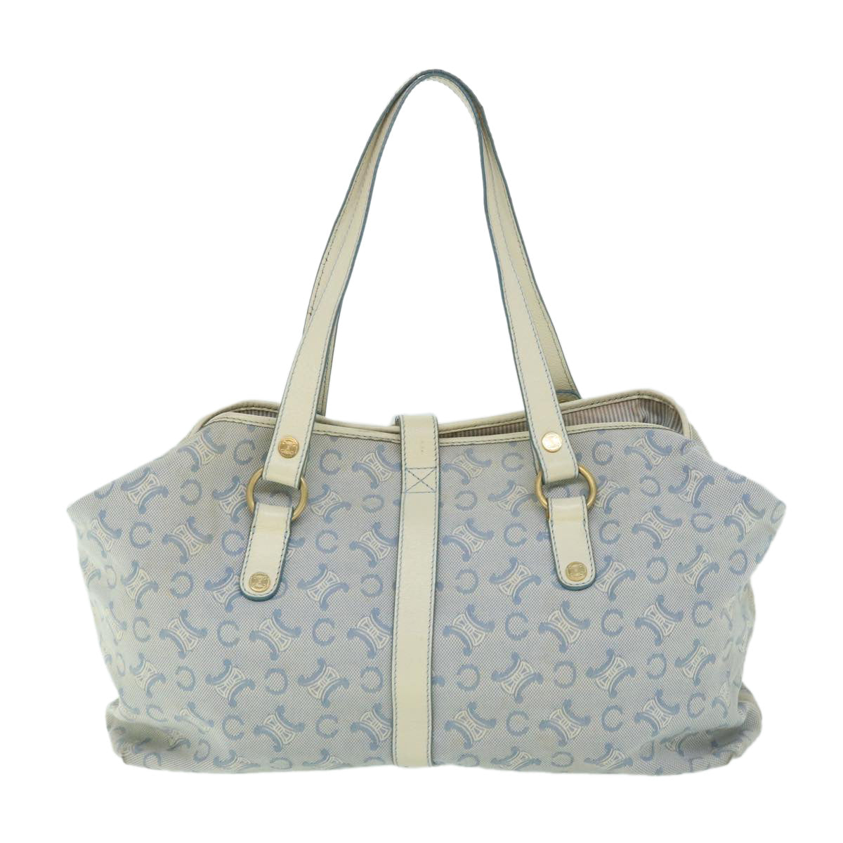 CELINE C Macadam Canvas Tote Bag Blue  54807