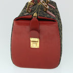 FENDI Leopard Boston Bag Canvas Brown54817