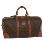 CELINE Macadam Canvas Boston Bag PVC Leather Brown  54831