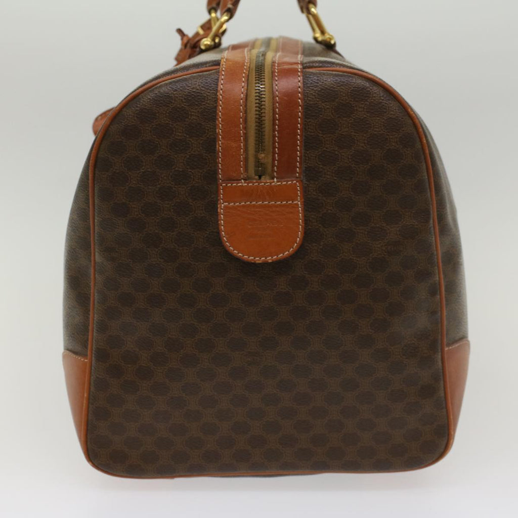 CELINE Macadam Canvas Boston Bag PVC Leather Brown  54831