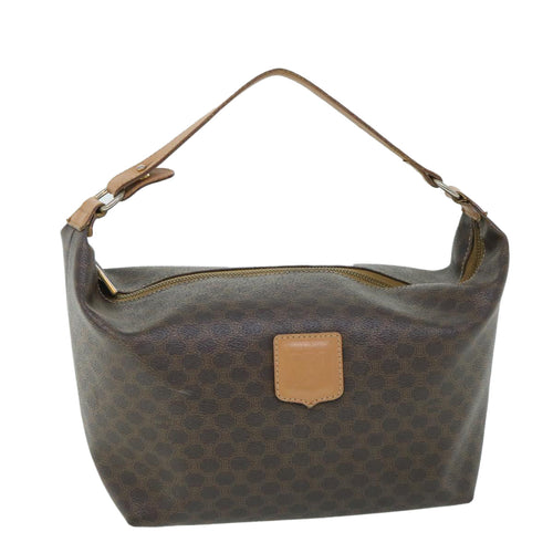 CELINE Macadam Canvas Shoulder Bag PVC Leather Brown  54855