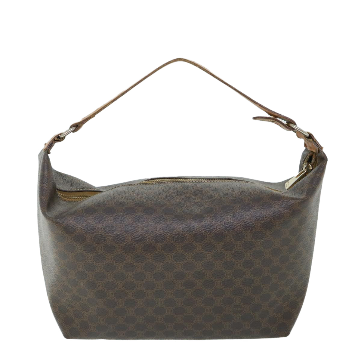 CELINE Macadam Canvas Shoulder Bag PVC Leather Brown  54855