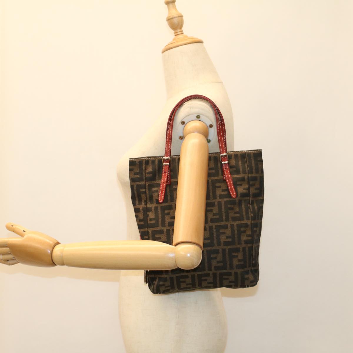 FENDI Zucca Canvas Hand Bag Brown54860