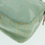 FENDI Zucchino Canvas Mamma Baguette Shoulder Bag Coated Canvas Blue54889