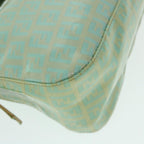 FENDI Zucchino Canvas Mamma Baguette Shoulder Bag Coated Canvas Blue54889
