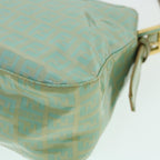 FENDI Zucchino Canvas Mamma Baguette Shoulder Bag Coated Canvas Blue54889