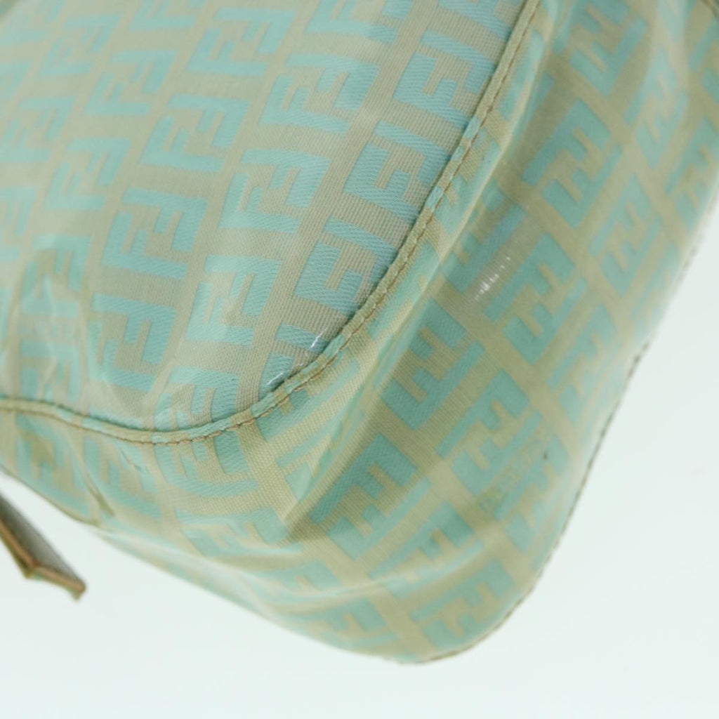 FENDI Zucchino Canvas Mamma Baguette Shoulder Bag Coated Canvas Blue54889