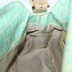 FENDI Zucchino Canvas Mamma Baguette Shoulder Bag Coated Canvas Blue54889