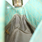 FENDI Zucchino Canvas Mamma Baguette Shoulder Bag Coated Canvas Blue54889