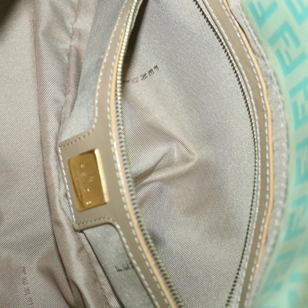 FENDI Zucchino Canvas Mamma Baguette Shoulder Bag Coated Canvas Blue54889