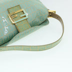 FENDI Zucchino Canvas Mamma Baguette Shoulder Bag Coated Canvas Blue54889