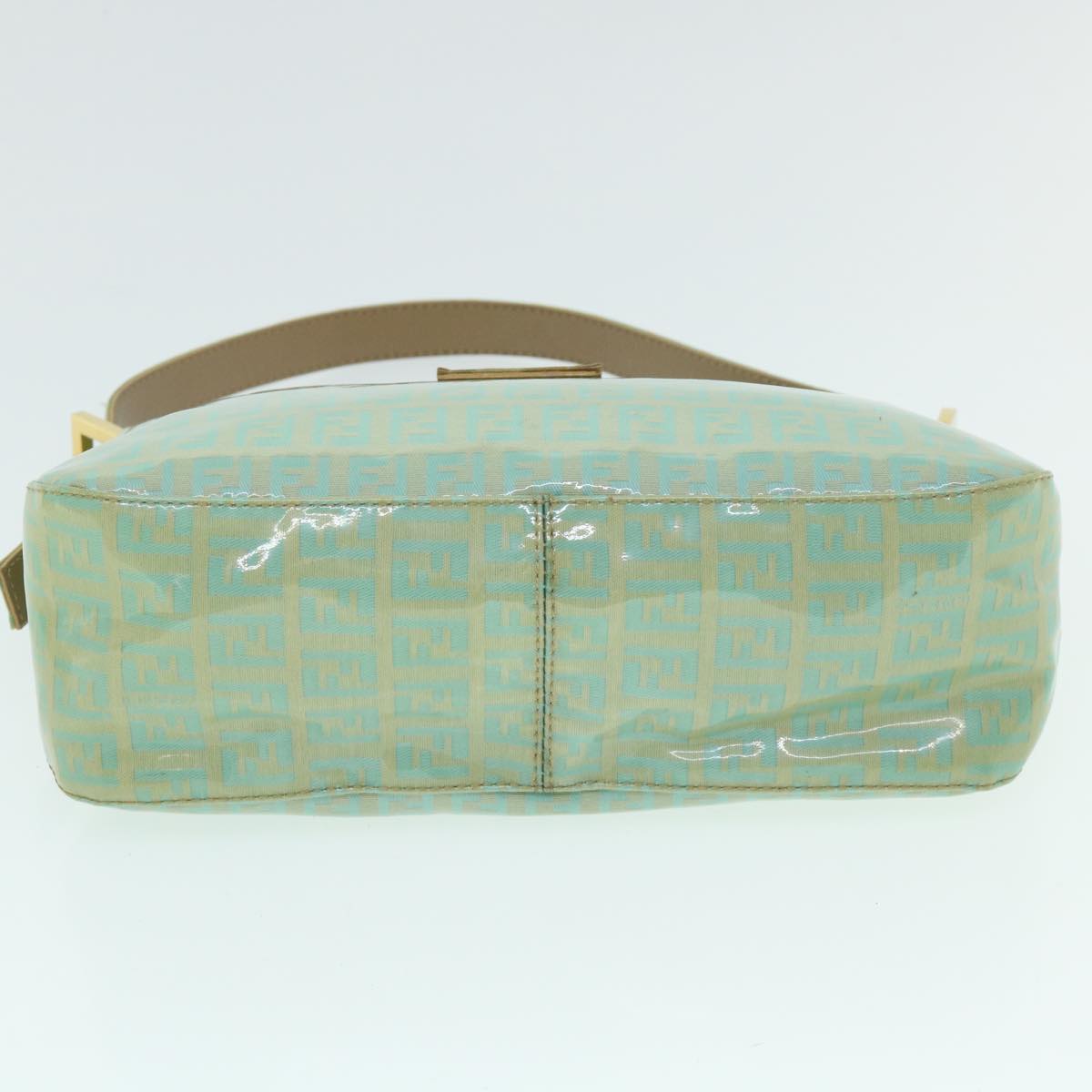 FENDI Zucchino Canvas Mamma Baguette Shoulder Bag Coated Canvas Blue54889