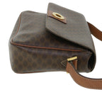 CELINE Macadam Canvas Shoulder Bag PVC Leather Brown  54894