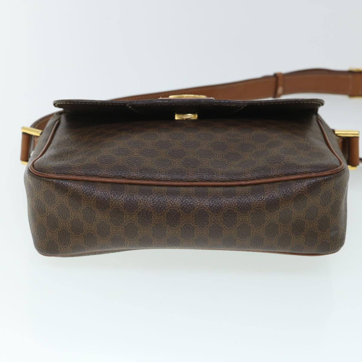 CELINE Macadam Canvas Shoulder Bag PVC Leather Brown  54894