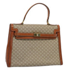 CELINE Macadam Canvas Hand Bag PVC Leather Beige Brown  54903