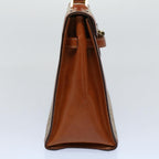 CELINE Macadam Canvas Hand Bag PVC Leather Beige Brown  54903