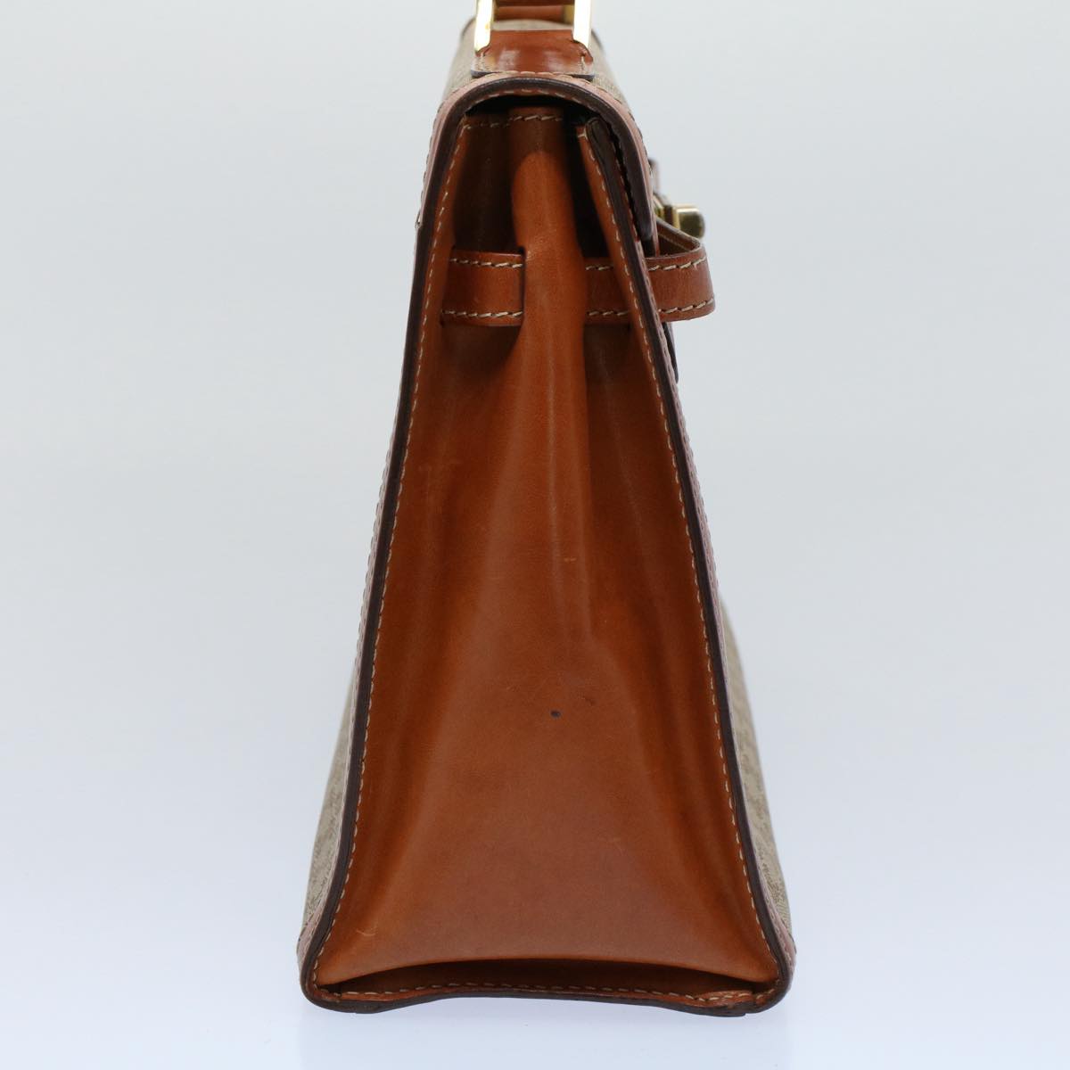 CELINE Macadam Canvas Hand Bag PVC Leather Beige Brown  54903