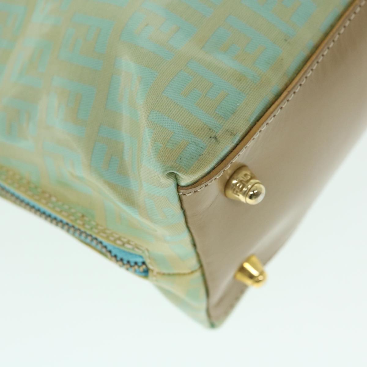 FENDI Zucchino Canvas Shoulder Bag Coated Canvas Blue54908