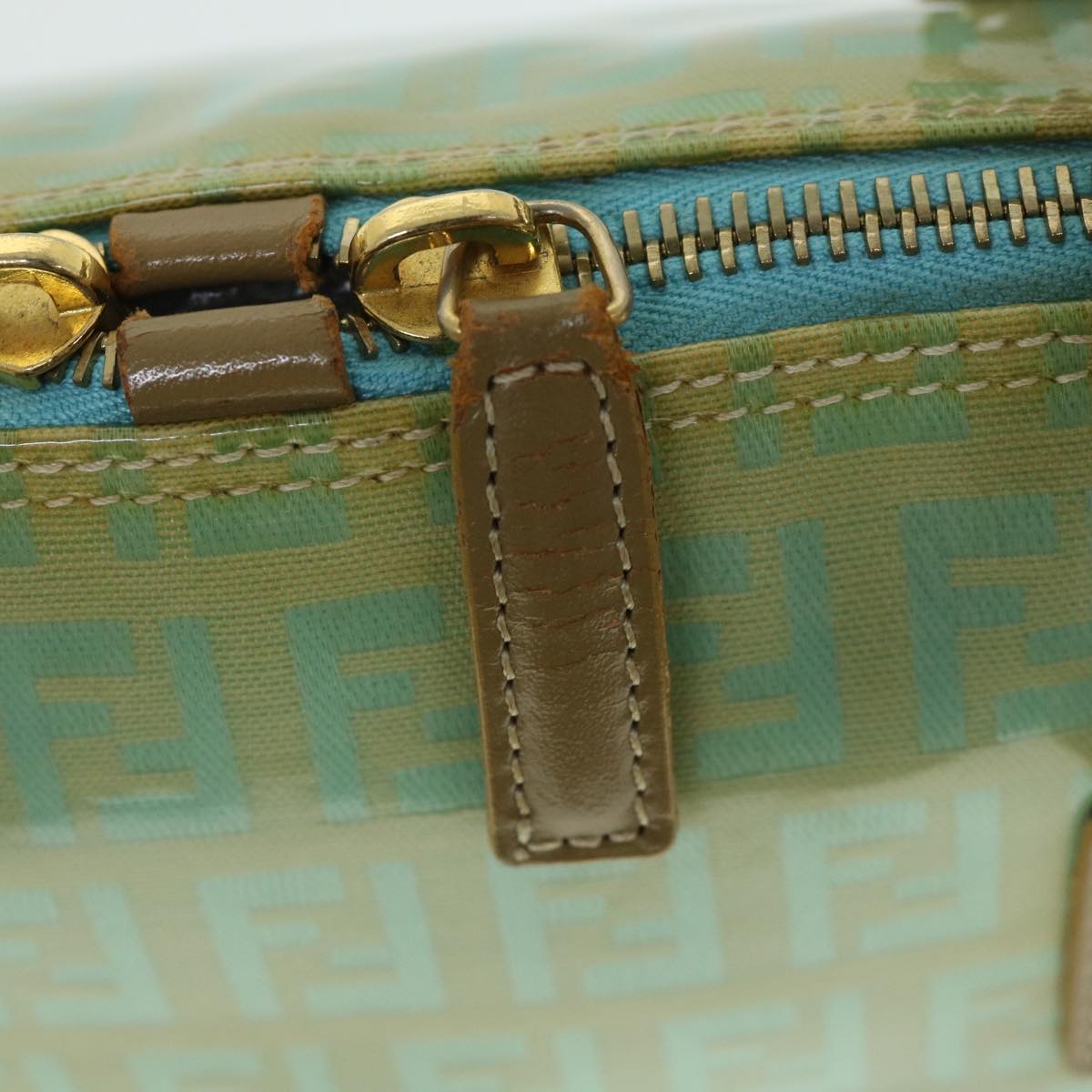 FENDI Zucchino Canvas Shoulder Bag Coated Canvas Blue54908