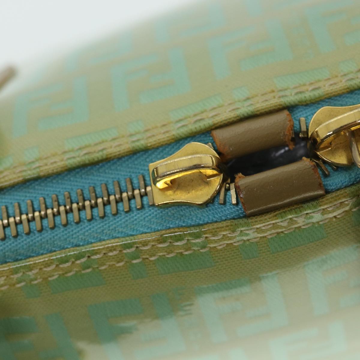 FENDI Zucchino Canvas Shoulder Bag Coated Canvas Blue54908