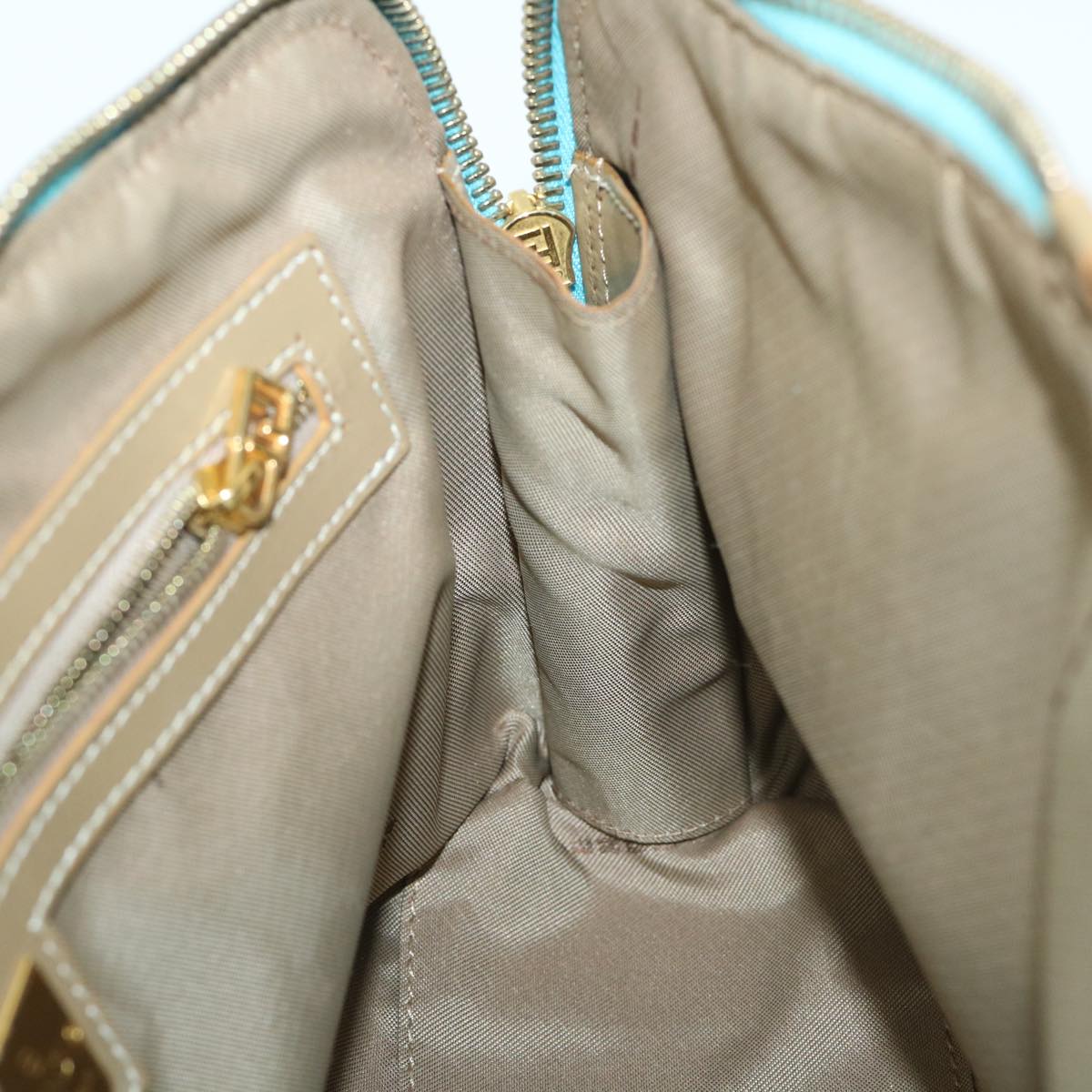FENDI Zucchino Canvas Shoulder Bag Coated Canvas Blue54908