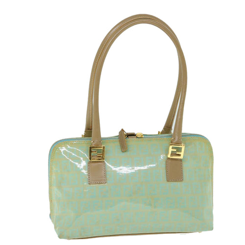 FENDI Zucchino Canvas Shoulder Bag Coated Canvas Blue54908