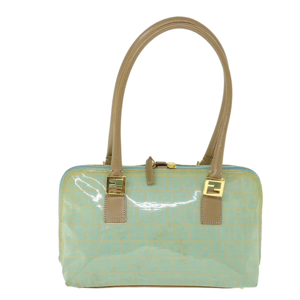 FENDI Zucchino Canvas Shoulder Bag Coated Canvas Blue54908
