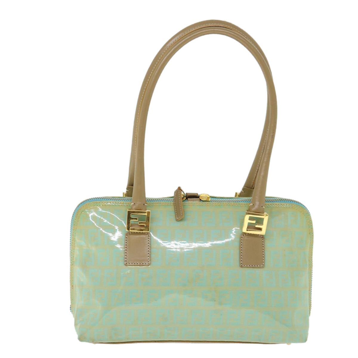 FENDI Zucchino Canvas Shoulder Bag Coated Canvas Blue54908
