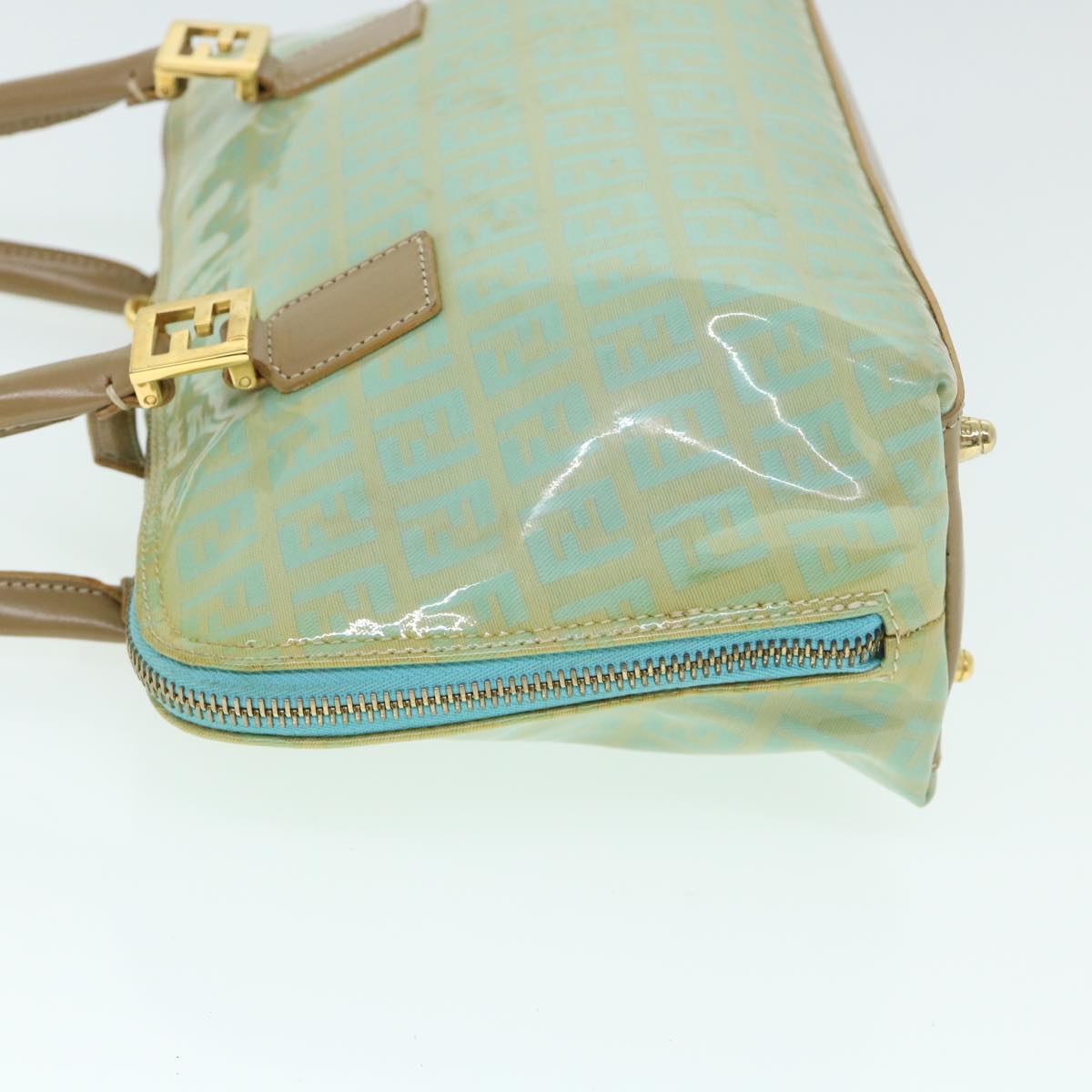 FENDI Zucchino Canvas Shoulder Bag Coated Canvas Blue54908