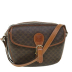 CELINE Macadam Canvas Shoulder Bag PVC Leather Brown  54913
