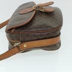 CELINE Macadam Canvas Shoulder Bag PVC Leather Brown  54913