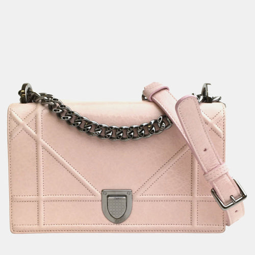 Dior Pink Leather Small Diorama Shoulder Bag
