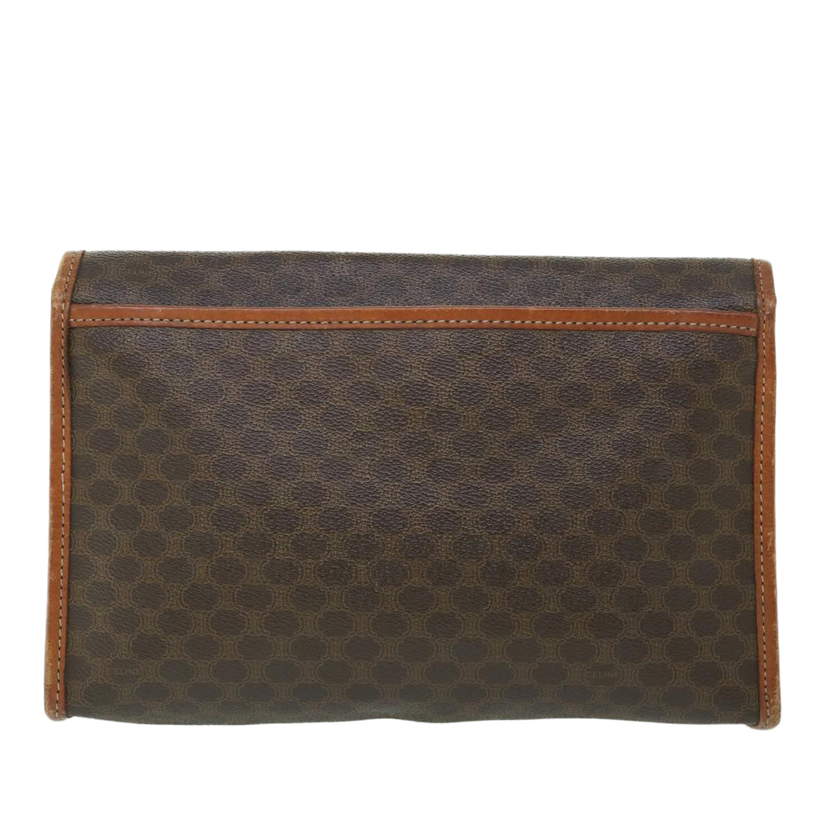 CELINE Macadam Canvas Shoulder Bag PVC Leather Brown  54954